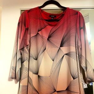 Alfani Tunic 1X Ombré 3/4 Sleeve Hi-Lo Hem